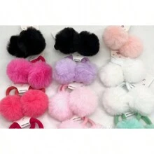 Kit 10 Pompom Hair Elastics For Children - Nhiều màu - Xem 1