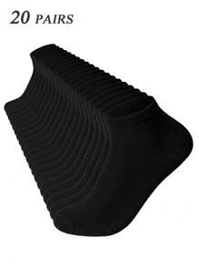 1/5/10/20 Pares Calcetines esenciales para hombres tipo tobillero, calcetines tobilleros suaves y ligeros de uso combinado, medias y calcetería para mujer, calcetines de media pierna para hombre, calcetines marineros para mujer