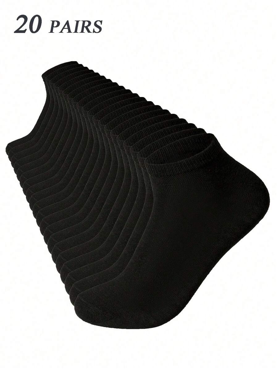 1/5/10/20 Pares Calcetines esenciales para hombres tipo tobillero, calcetines tobilleros suaves y ligeros de uso combinado, medias y calcetería para mujer, calcetines de media pierna para hombre, calcetines marineros para mujer