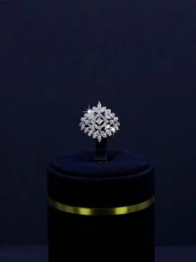 5 pièces Série royale de luxe Ensemble de bijoux de mariage à design de feuille, comprenant un collier, un bracelet, des boucles d'oreilles, une bague, sertis de cubic zirconia. Convient pour un port quotidien et un mariage. Cadeau pour l'anniversaire (boîte cadeau premium incluse)