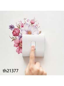 2 件简约素描花卉图案灯开关贴纸，牡丹玫瑰叶灯开关贴花插座装饰，自粘开关装饰贴花用于家居装饰，贴纸，墙贴花，乙烯基贴花，春季装饰品让您的家焕然一新，节日装饰贴纸礼物生日毕业 - 彩色 - 查看 15