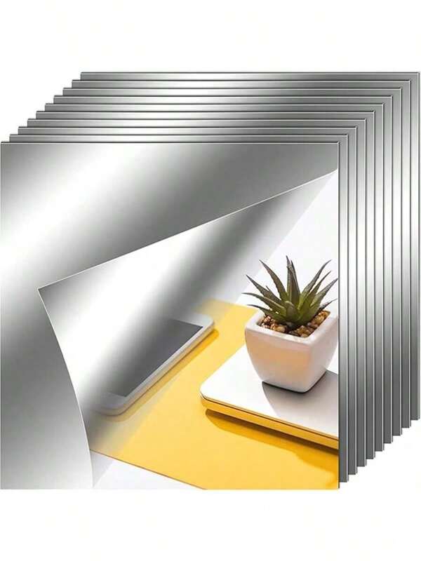 5pcs Shatterproof Mirror Wall Stickers, Large Full-Body Wall Mirror Suitable For Doors, Bedrooms, Home Gyms, Bathrooms, Vanities (Comes With Double-Sided Tape) Back To School