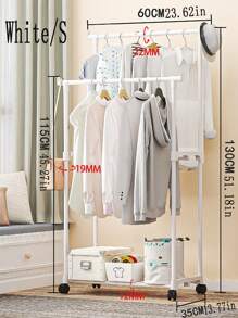 1 pieza Nueva Perchero con ruedas de varillas múltiples, perchero de almacenamiento de varias capas para abrigos para dormitorio, perchero de lujo ligero con ruedas para ropa interior, para hogar y comercio, secadora de ropa, primavera, minimalista, blusas de verano - Multicolor - Ver 5