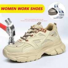 scarpe sportive da lavoro antisdrucciolo da donna, scarpe leggere e traspiranti in rete, adatte per industrie, costruzioni, meccanica