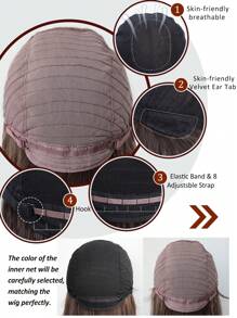 XIXISNOW 26 英寸黑棕色长假发自然日常发型 Jk 合成耐热假发日常佩戴