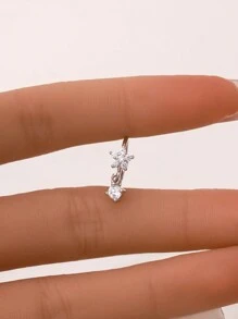 1 pieza Delicado juego de pendientes de aro abrazador de plata de ley 925 con flores y círculos, con Zirconia colgante, pendientes de oro hipoalergénicos para uso diario de mujer