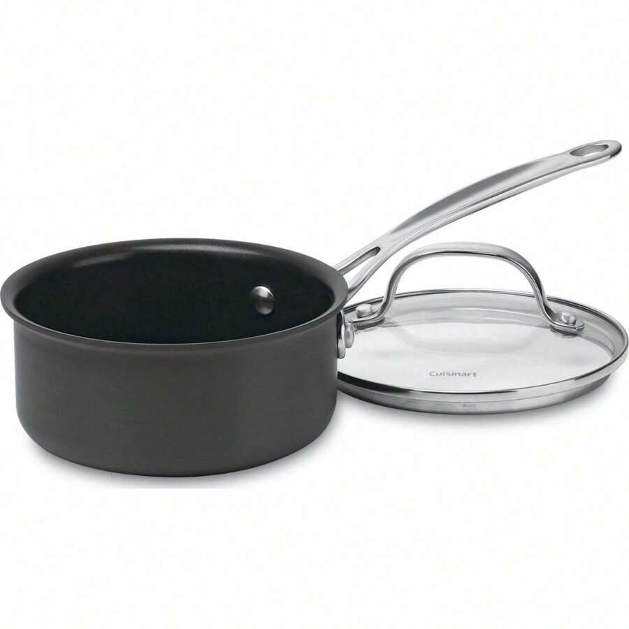 1-Quart Saucepan, Chef's Classic Nonstick Hard Anodized Saucepan W/Cover