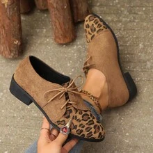 Mocasines suaves transpirables para mujer, nuevos zapatos retro de leopardo de moda para mujer - Marrón Mocha - Ver 4