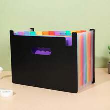 Expanding File Folder 12 Pockets A4 Size Filing Folder Organizer Large Capacity Portable AccordianFile Box For Classroom Office