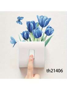 1 Stück abnehmbare kreative Tulpe Schalter Aufkleber, grüne Pflanze Blume Wandaufkleber, grüne Blatt Aufkleber Schalter Aufkleber, dekorative Kunst Wandbilder für Wohnzimmer, Schlafzimmer, Badezimmer, Küche, Heimdekoration (16 STIL), Aufkleber, Wandtattoo, Vinyl Aufkleber für Heimdekoration, Frühlingsdekoration Artikel um Ihr Zuhause aufzufrischen, Rama Dekorations Aufkleber, Valentinstag Dekorations Aufkleber