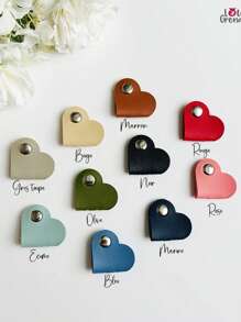 Personalized Name Letter Transparent Medicine Bag, Reusable Bright Heart Shape PU Leather Cable Organizer Set - Conveniently Organize Headphone And Earphone Wires, Battery-Free Cable Management Clip, Multi-Color Cable Organizer - Multicolor - View 4