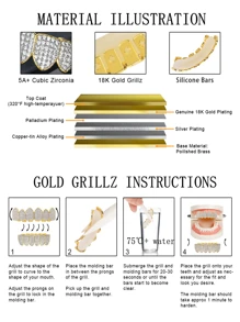 1pc Fashion Personalized Hip Hop Grillz Cut-Out Zirconia Grillz Grills Golden Teeth Large Zirconia Copper Light Luxury Jewelry For Both Men And Women - Multicolor - View 8