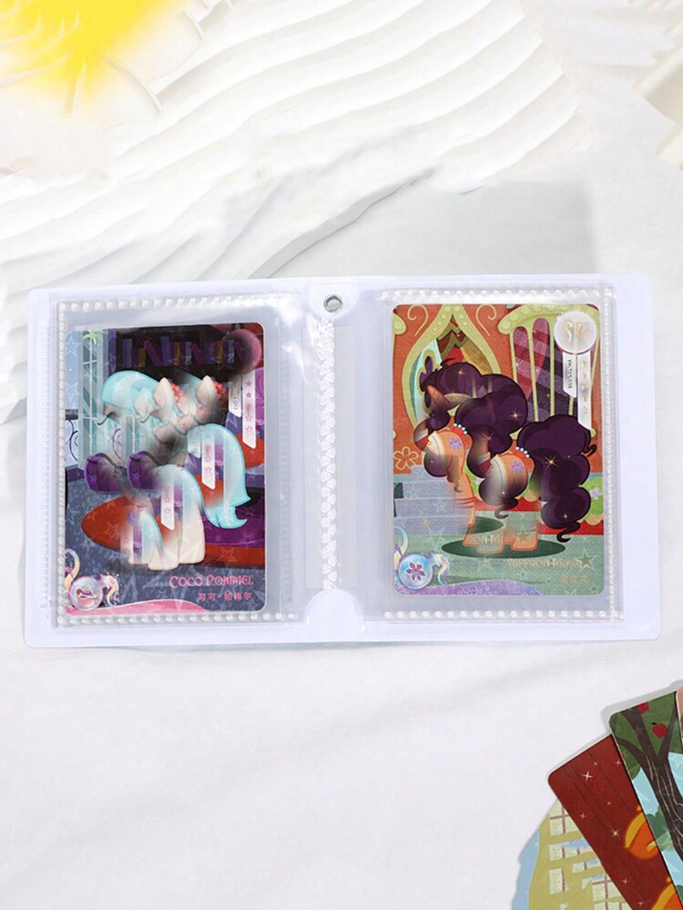 1pc Children's Photo Album Card Collecting Album, 1 Grid Card Album, 3.5 Inch Cartoon Anime Card Photo Collection Album - Yellow - View 5