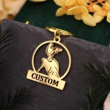 1pc Stainless Steel Personalized Keychains, Customized Forest Deer Name Keychain, Customized Tooth Letter Keychain, Customized Animal Bat Keychain,Laser Engraved Nameplate Pendant Keyrings, Custom Text Name Date Key Chains, Birthday Love Gift Jewelry