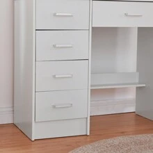 Bureau de coiffeuse Spa Classic, ensemble de spa de beauté, avec tiroir de rangement, avec étagère, avec miroir éclairé et lumière, lumière réglable, essentiels de beauté, cadeau de Saint-Valentin pour petite amie - Blanc FR - Voir 7