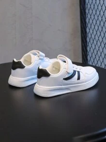 1 Pair New Kids' Shoes, Children's Black Shoes, White Casual Sneakers, Comfortable Girls' Small White Shoes, Sports Shoes, Boys' School Shoes, Party Shoes, Boys' White Sneakers, Leisure Shoes