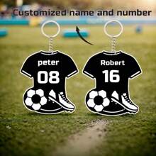 1pc Customized Name & Number Football Lover Acrylic Keychain, Personalized Gift For Him, Friends, Family, Lover, Special Occasion, Memorial Day, Engraved,Stainless,Colorful,Cute,Adorable,Funny,Kawaii,Y2K,Stylish,Unisex,Casual,Custom,Personalized,Unique,Customized,Ideal Gifts For Him,Ideal Gifts For Her,Her,Boyfriend,Girlfriend,Family,Friends,For Anniversaries,For Valentine's Day,For Mother's Day,For Birthdays,For Children's Day,For Father's Day,For Graduation,For Weddings,For Housewarming,Chic Autumn,Apparel Accessories,Customized Keychains & Accessories