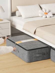 1PC 床底大容量灰色可见收纳袋 可折叠玩具收纳袋 搬家打包袋 橱柜季节性床上用品收纳袋 床底杂物收纳袋 居家收纳箱 浴室脏衣服收纳篮 可见居家分类衣物袋 - 深灰色 - 查看 9