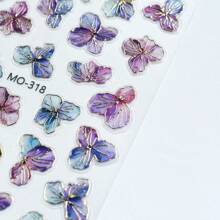 Bronzing Hydrangea Flower Nail Sticker Gold Foil Watercolor Flower Elegant Blossom Decals Adhesive Sliders Decorations Manicure