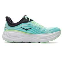 Hoka Bondi 9 男士运动鞋，舒适透气休闲鞋，耐磨低帮跑步鞋，1162011-LNMT - 月蛾色/火花藍 - 查看 2