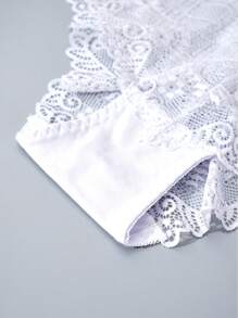 APRSEA 4 件装女士蕾丝半透明高腰时尚性感内裤舒适高弹力女士三角内裤内衣 - 彩色 - 查看 6