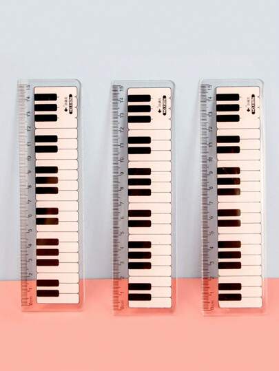 1pc Piano Keyboard Pattern Ruler Back To School