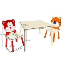 Table And 2 Chairs Set 3 Pieces Toddler Table And Chair Set Wooden Activity Play Table Set BearandTiger