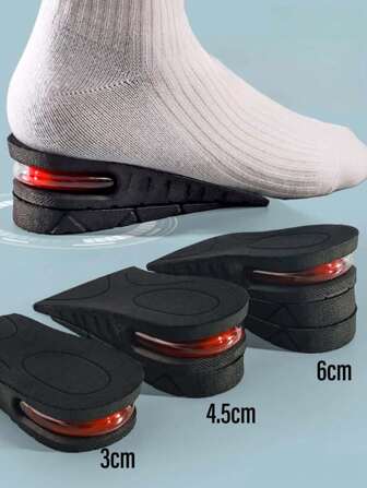 QKC 1 双隐形可拆卸增高鞋垫，柔软舒适的鞋垫