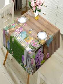 1 pieza Mantel estampado con huevos de Pascua - Apto para mesas de comedor, mesas de café, escritorios de oficina y picnics al aire libre - Regalo de decoración para fiesta festiva