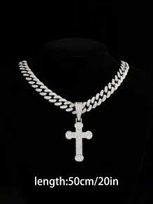 6 种款式可选 - 1 件吊坠和不锈钢链条，男女通用嘻哈朋克复古项链，适合日常佩戴或作为情侣派对/圣诞礼物 - 彩色 - 查看 2