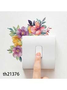 2 件简约素描花卉图案灯开关贴纸，牡丹玫瑰叶灯开关贴花插座装饰，自粘开关装饰贴花用于家居装饰，贴纸，墙贴花，乙烯基贴花，春季装饰品让您的家焕然一新，节日装饰贴纸礼物生日毕业 - 彩色 - 查看 22