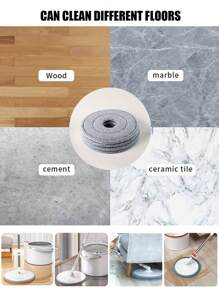 3 أغطية رأس مصنوعة من الأنسجة المحارية الدائرية للغسيل والتنظيف بأرضيات المنزل، أغطية قابلة لإعادة الاستخدام مع بكرة دوارة 360 درجة، ملحقات عالمية - متعدد الألوان - مشاهدة 8