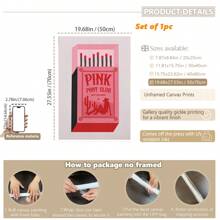 1pc, Canvas Hanging, Framed Decorative Painting, Vintage Chic Pink Pony Club Canvas Art - Amazing Cowgirl Themed Wall Decor With Music Lyrics, Red And Pink Matchbox Design, Perfect For Living Room, Bedroom, Home Office Decor, Wall Art, Vintage Poster Gifts Birthday Graduation