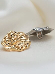 10 Peças/Pacote Elegantes Botões de Metal Assimétricos Luxuosos e Versáteis com Textura, Adequados para Casacos de Pele, Suéteres, Ternos, Jaquetas, Decoração de Buquê, Acessórios Artesanais DIY