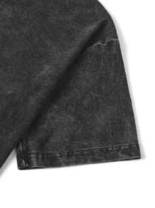 EWH Retro, Vintage, Men's T-Shirt, Lingyin Serial Experiments Lain Theme Print, Washed Craftsmanship, Loose Fit, TopDG004 - màu đen - Xem 4