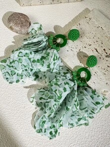 1 Pair Handmade Fabric Heart Bohemian Earrings, Fashion Exaggerated Long Tassel Dangle Earrings For Women - Blue - View 6