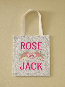 1 件定制帆布袋，独特设计（照片、风景、插图），可折叠，容量大，轻便，时尚，个性化手提包、单肩包、休闲购物袋 - 彩色 - 查看 2