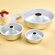 3 件/1 件空心戚风蛋糕烘焙模具，铝合金圆形蛋糕模具，大甜甜圈模具厨房烘焙工具，适合商业用途、家庭用途。 - 彩色 - 查看 2