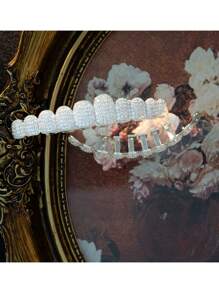 1pc Fashion Personalized Hip Hop Grillz Cut-Out Zirconia Grillz Grills Golden Teeth Large Zirconia Copper Light Luxury Jewelry For Both Men And Women - Multicolor - View 5