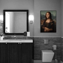 1pc,Mona Lisa - Funny Nose Wall Art,Vibrant And Fashionable Bathroom Parody Of Famous Paintings Decor Room - A - View 7