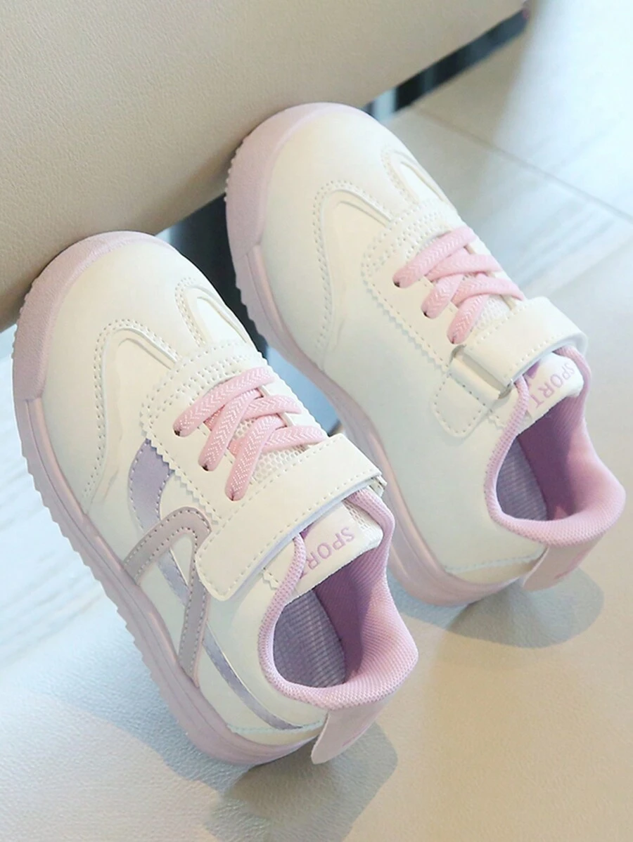 1 双儿童休闲运动鞋，新款秋季儿童软底低帮男女通用运动鞋 - 紫色 - 查看 1