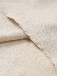 男士休闲米色图案短袖衬衫，夏季度假装 - 杏色 - 查看 6