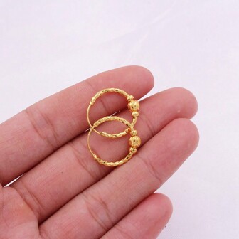 Earrings Gold Plated Small Round Earrings Fashion Jewelry For Woman Gifts Hoops Piercing Gold Earrings Piercings Accessories