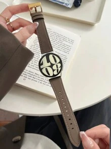 1条真皮表带，兼容三星Galaxy Watch 7、Galaxy Watch 5、Galaxy Watch 6、Galaxy Watch 4，尺寸：40mm、42mm、43mm、44mm、45mm、46mm、47mm、20mm、22mm，金色 - Grayish Brown - 查看 3