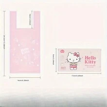 Sanrio Hello Kitty 50 stuks vuilniszakken voor in de auto en op het bureau, leuke, creatieve roze vuilniszakken, wegwerpbare plastic vuilniszakken, draagbare vuilniszakken voor in de auto, geschikt voor op reis en buitengebruik.