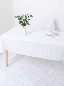 1 件白色加厚一次性派对桌布，防水防油派对生日餐桌布，无需清洗