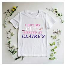 I Got My Clt Pierced At Claire Shirt, Adult Humor Sweatshirt, Unhinged Hoodie, Inappropriate Gifts, Humorous Shirt, Funny Meme Shirt - 白色 - 查看 1