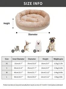PETSIN 1 Plush Warm And Thickened Circular Pet Nest, Suitable For The Fall And Winter Pet Bed Pet Mat, Suitable For Small And Medium-Sized Dogs And Cats Cat Nest, Doghouse