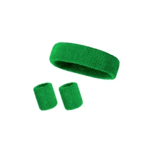 (3件套) 男女运动腕带头带组合套装，2个腕带和1个头带，适用于跑步、篮球、网球、瑜伽、健身房，透气毛巾布运动带，可吸收水分和汗水。健身房健身腕带配件 - 彩色 - 查看 15