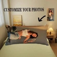 1pc Customized Photo Body Pillow - Double-Sided Printing, Extra Long, Comfortable Sleep Support, Suitable For Back And Side Sleepers, From Single To Double Bed, Machine Washable, Modern Style Sleep Pillow